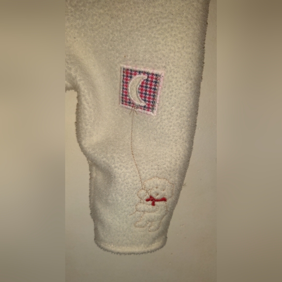 Carter's 2 Pc Baby Overalls. Cream Color Fleece PUPPY 6-9ms - Picture 4 of 11